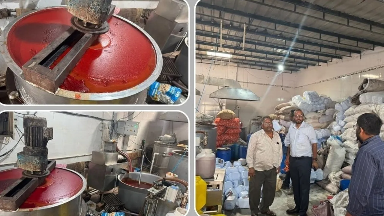 અમદાવાદમાં બટેટા અને કેમિકલમાંથી બનતો 'ટોમેટો કેચઅપ'ના નામે વેચાતો 10 હજાર કિલો સોસ જપ્ત