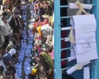 મંદિરમાં જેમ 'ઇચ્છાપૂર્તિ ચિઠ્ઠી' બંધાય છે તેમ ખાતર સંકટથી બચવા ખેડૂતો સરકારી કચેરીઓમાં ચિઠ્ઠી બાંધી રહ્યા છે