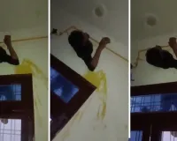 ચોરી કરવા ગયો હતો ચોર, પરંતુ એક્ઝોસ્ટ ફેનના છિદ્રમાં જ ફસાઈ ગયો, વીડિયો વાયરલ