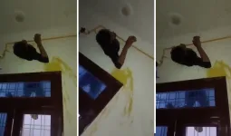 ચોરી કરવા ગયો હતો ચોર, પરંતુ એક્ઝોસ્ટ ફેનના છિદ્રમાં જ ફસાઈ ગયો, વીડિયો વાયરલ