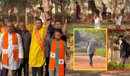 વેલેન્ટાઇન ડે પર બગીચામાં આવેલા યુવક-યુવતીઓને VHP-બજરંગ દળના કાર્યકરો જય શ્રી રામ નારા લગાવી ભગાવ્યા