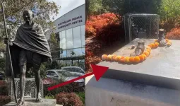 ઓસ્ટ્રેલિયામાં મહાત્મા ગાંધીની પ્રતિમાને મૂળમાંથી કાપીને ચોરો લઇ ગયા