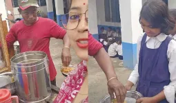 LPG ગેસની અછત? શાળામાં મધ્યાહન ભોજનમાં પીરસવામાં આવી પાણીપુરી; વીડિયો વાયરલ