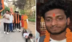 છૂટાછેડાથી આ યુવક એટલો ખુશ થઇ ગયો કે પરિવાર અને મિત્રો સાથે માનતા પૂરી કરવા 9 કિમી દંડવત કરતો માતાના દરબારે પહોંચ્યો