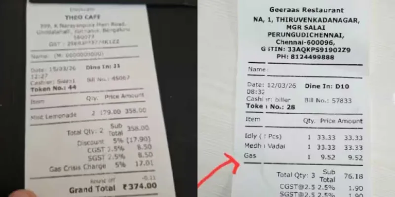 બોલો હોટલે ઈડલીના બિલમાં 'ગેસ ક્રાઈસિસ ચાર્જ' ઉમેરી દીધો