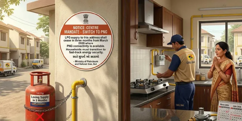 સરકારનો મોટો નિર્ણય: જ્યાં PNG પાઈપલાઈન હશે ત્યાં 3 મહિનામાં LPG સિલિન્ડર કનેક્શન કાપી નાખવામાં આવશે